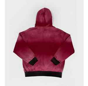 เสื้อฮู้ดซิปพิมพ์ลายแบบกำหนดเองสำหรับผู้ชายและผู้หญิง สไตล์วินเทจ สีแดงไล่เฉดแบบฟอกสี เสื้อฮู้ดโอเวอร์ไซส์แนวสตรีทแวร์ - Product Image 6