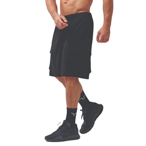 <b>Cargo</b> <b>Shorts</b> for <b>Men</b>-Solid Casual Breathable Quick Dry 100% Polyester Embroidery Printed Inner Legging Knee Length Fitness Gym - Product Image 1
