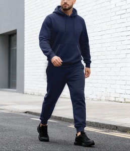 Autumn Winter Men's Casual Athletic Hoodie <b>Set</b> with Pocket Fleece Fabric Breathable 400 GSM - Product Image 3