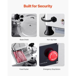 Affettatrice Elettrica Automatica 180W + 370W con Lama Premium da 12 Pollici in Acciaio 65Mn, Spessore Regolabile 0-0,3 Pollici - Product Image 6