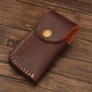 Pasha Enterprises Industrial Grade Damascus Folding Pocket Knife Ram Horn Handle Leather Sheath Customizable Blade Thickness - Product Image 4