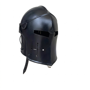 Casco Barbuta Medieval de Acero Suave con Visera Ajustable para Adultos, Armadura de Caballero de Batalla, Disfraz de Reenactamiento, Decoración del Hogar, Regalo - Product Image 1