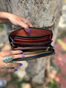 Nuevo bolso de mano de cuero de Color arcoíris reciclado hecho a mano Real para mujer, monedero multiusos de Color rechoncho elegante, tarjetero ATM, carteras de moda - Product Image 6