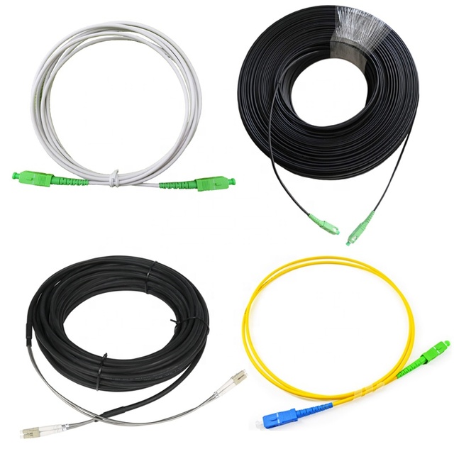 singlemode simplex LSZH jacket g652d g657a fibra optica patch cord SC FC LC connector ftth fttx fibre optic drop patch cable