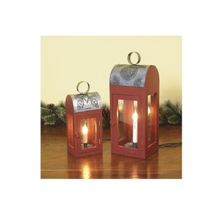 Farol de Madera Rústico con Ventanas de Vidrio Transparente y Asa de Cuerda, Centro de Mesa para Bodas y Hogar - Product Image 4