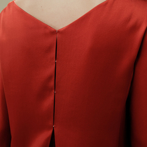 Hot Sale Women's Summer Button Woven <b>Satin</b> Silk <b>Blouse</b> Long Sleeve Slim Fit Solid Color Office Shirt - Product Image 4