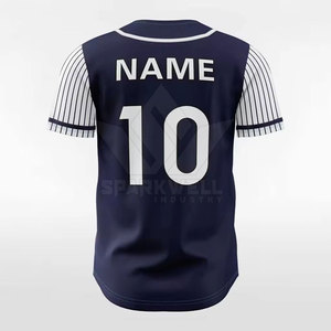เสื้อเบสบอลแบบยูนิเซ็กซ์ แขนสั้น ติดกระดุม ระบายอากาศได้ดี ผ้าฝ้าย 100% ป้องกันแบคทีเรีย โลโก้ด้านหน้า ชุดกีฬาทีม - Product Image 2