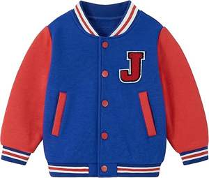 Fabricant OEM, prix d'usine, veste bomber de baseball unisexe pour enfants, garçons et filles, automne, sans motif, style varsity, pour enfants - Product Image 1