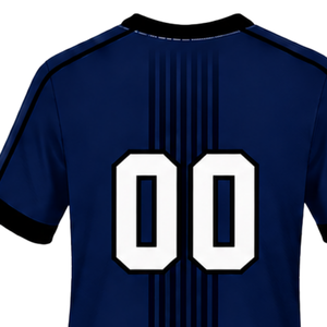 Camiseta de Rugby Azul Marino y Negra de Manga Corta con Cuello Redondo, Transpirable, para Entrenamiento de Equipo, Uniforme Deportivo de Alto Rendimiento - Product Image 4