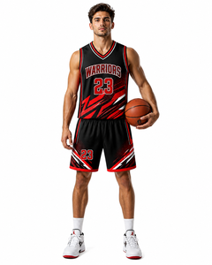 Elegante Conjunto de Baloncesto con Elementos Gráficos Atrevidos, Material Transpirable y Costuras Resistentes para Profesionales y Jugadores - Product Image 1