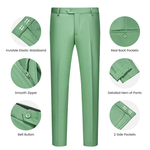 ชุดสูทแบบระบายอากาศได้ดีของผู้ชายชุดเสื้อโค้ทกางเกงแบบกระดุมแถวเดียวของผู้ชายสินค้ามาใหม่ - Product Image 6