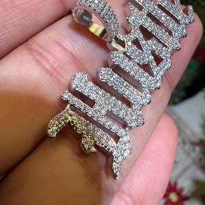 Colgante de Lujo con Letra Personalizada VVS, Diamante Moissanite, Plata de Ley 925, Micro Pavé, Estilo Hip Hop, para Uso Unisex - Product Image 4