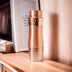 Premium Finish Copper Drinking Bottle Elegant Water <b>Container</b> for Office Gym <b>Travel</b> Daily Use - Product Image 1