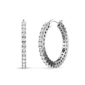 Tennishoepel oorbellen versierd met <span class=keywords><strong>Swarovski</strong></span> kristallen Dames sieraden <span class=keywords><strong>18K</strong></span> verguld Daisini Luxe klassieke oorbellen - Product Image 5