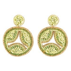 Boucles d'oreilles pendantes tendance en argent plaqué, faites à la main, style bohème vert, inspirées du désert, avec perles vibrantes et motif cactus, pour soirée - Product Image 4