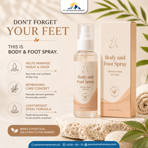 Spray Refrescante para Pies y Cuerpo con Extractos Botánicos de Marca Privada Personalizada (30ml 50ml 100ml 150ml) - Product Image 1