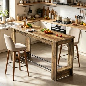 Tavolo da Pranzo Rettangolare in Pietra Sinterizzata e Marmo, Design Robusto in Legno Massello - Product Image 1