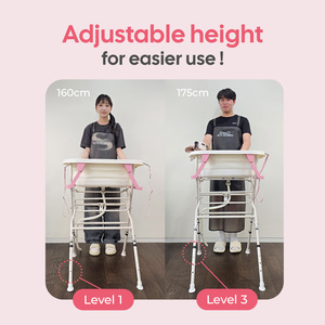 Support de baignoire portable et réglable pour animaux HEDYS GROOMING - Cadre pliable léger et stable à 3 niveaux de hauteur pour le toilettage - Product Image 5