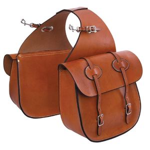 กระเป๋าอานม้าหนังแท้คุณภาพสูงแบบดั้งเดิมสไตล์ตะวันตก พร้อมสายเชื่อมต่อขนาด 19 นิ้ว 10x10x3 นิ้ว น้ำหนัก 2 กก. - Product Image 3
