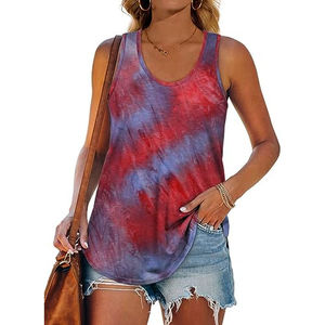 Débardeur court côtelé sans manches pour femme, personnalisé OEM, imprimé par transfert thermique, en molleton, écologique, décontracté, sexy, grande taille, pour l'été - Product Image 1