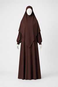 Solid Color Plus Size Modest Loose Rayon Floor Length Lightweight <b>Abaya</b> <b>Dress</b> Muslim Women Spring Autumn Season Anti-Wrinkle - Product Image 3