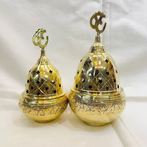 Elegant Traditional Brass <b>Bakhoor</b> Burner For <b>Oud</b> Incense Fragrance Aromatherapy Decorative Home Decoration - Product Image 1