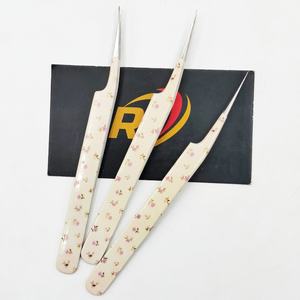 Ensemble de pinces à cils antistatiques en acier inoxydable de qualité supérieure, droites, pour isolation de volume, pour artistes en extensions de cils, OEM ODM, revêtement papier - Product Image 3