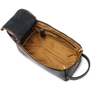 Trousse de Toilette Homme en Cuir PU Style Simple Grande Capacité Logo Personnalisé Vente Chaude Sacs de Toilette Cosmétiques pour Hommes pour le Voyage - Product Image 3