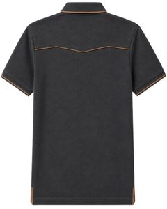 Camiseta Polo Personalizada para Hombre en Negro Carbón y Marrón, Manga Corta, Informal, para Golf, Transpirable, Verano, Poliéster Premium - Product Image 2