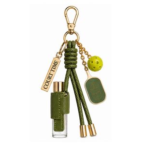 PU Leather Sports Keychain Bag Charm With <b>Perfume</b> Bottle - Product Image 1