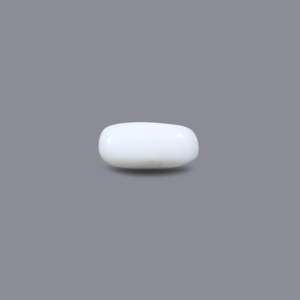 Natural White Coral Loose Gemstone 3.43 Carat Oval Cabochon Faceted Cut Color Change - Product Image 1