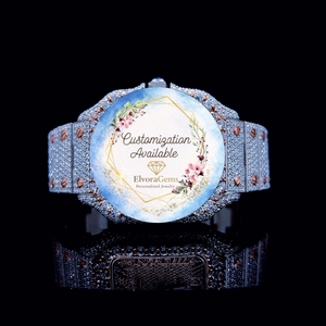 Reloj Inteligente Redondo para Mujer con Gemas, Correa de Acero Inoxidable, Personalización Disponible - Product Image 1