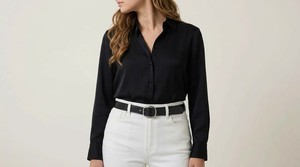 Ceinture de taille noire en cuir PU pour femme avec boucle en alliage, réglable, décontractée, personnalisable OEM/ODM, vente en gros - Product Image 5