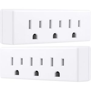 Confezione da 2: Multipresa a 3 Prese con Messa a Terra, Adattatore a 3 Poli per Presa a Muro, Essenziale per Viaggi e Uso Domestico - Product Image 1