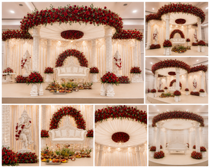 Achetez un Mandap Trio de Piliers Blancs Élégant pour Mariages Hindous Asiatiques, Idéal pour les Mariages à Destination – Mandapam Indien Éblouissant pour Mariages - Product Image 6