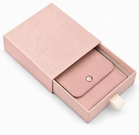Boîte à bijoux de luxe personnalisée, rose blush, motif floral en relief, carton rigide, emballage cadeau, vente en gros, usine