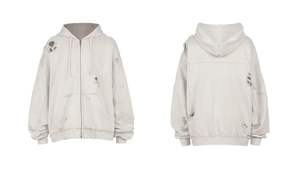 Sweat à capuche streetwear personnalisé 100% coton, coupe courte, 420 g/m², uni, coupe ample, DTG, délavé à l'acide, imperméable, hiver - Product Image 6