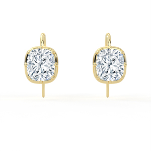 3ct cushion cut lab created <b>diamond</b> ear wire <b>dangles</b> 14k 18k solid gold 4 prong solitaire hanging pendants fine jewelry - Product Image 2