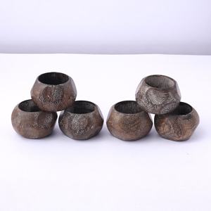 Ensemble de 12 anneaux porte-serviettes en bois pour la décoration de table, mariage, fête, maison, hôtel et restaurant, motif rond - Product Image 6