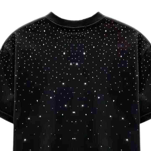 เสื้อยืดผู้ชายประดับเพชรเทียม ดีไซน์วิบวับ สวมใส่สบาย เหมาะสำหรับแฟชั่น ท่องเที่ยว งานปาร์ตี้ และใส่ในชีวิตประจำวัน - Product Image 6