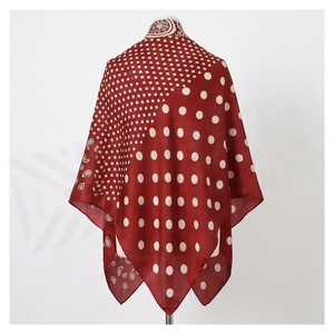 Women's <b>Red</b> Silk <b>Scarf</b> Polka Dot Paisley Print Elegant Long Multi-Functional All Seasons Fashion Accessory - Product Image 2