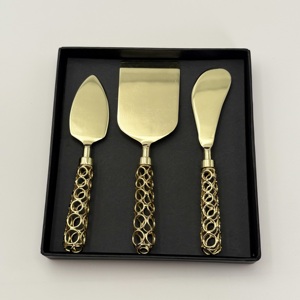 Luxury Gold Stainless Steel <b>Cheese</b> Knife Server Set For Home Kitchen & Hotel Tableware Handcrafted <b>Cheese</b> Slicer - Product Image 2