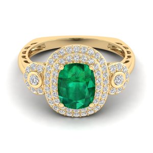 REYES Elegance Cushion Cut 4.12Ct Emerald Gemstone Engagement Ring Women 925 Sterling <b>Silver</b> Moissanite Wedding Bridal Jewelry - Product Image 6