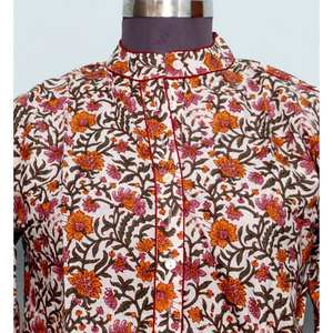 Blusa de Algodón de Manga Corta con Estampado Floral Dulce y Casual para Mujer, con Cierre de Botones, Top Ecológico de Verano - Product Image 3