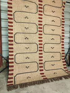 Tapis d'appoint tissé à la main style bohème du Sud-ouest, géométrique, à franges, neutre, rustique, pour chambre, salon, décoration intérieure - Product Image 2