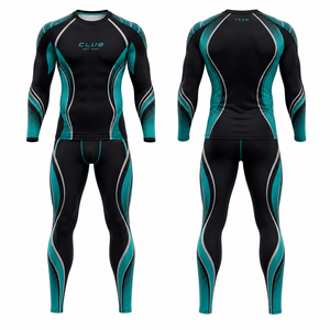 Conjunto Deportivo de Yoga de 2 Piezas, Cuello Redondo, Estampado por Sublimación, Spandex, Poliéster, Secado Rápido, Cintura Elástica - Product Image 1