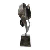 Sculpture géométrique moderne en métal poli, style côtier, faite à la main, pièce d'art décorative pour table de salon, décoration d'intérieur abordable