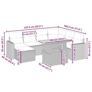 Ensemble de canapés de jardin beige crème - Product Image 4