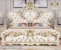 Ensemble de meubles de chambre à coucher de luxe en or poli, lit king size moderne de style européen, lit en bois avec commode, USA
