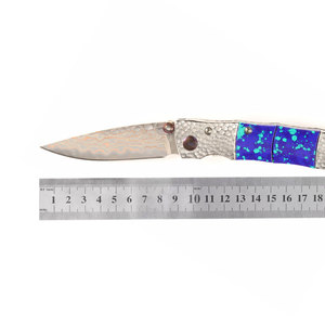 Damascus Steel Folding Knife Handmade Compact Pocket Design Outdoor <b>Camping</b> Hiking Fishing Travel Everyday Utility <b>Tool</b> - Product Image 1